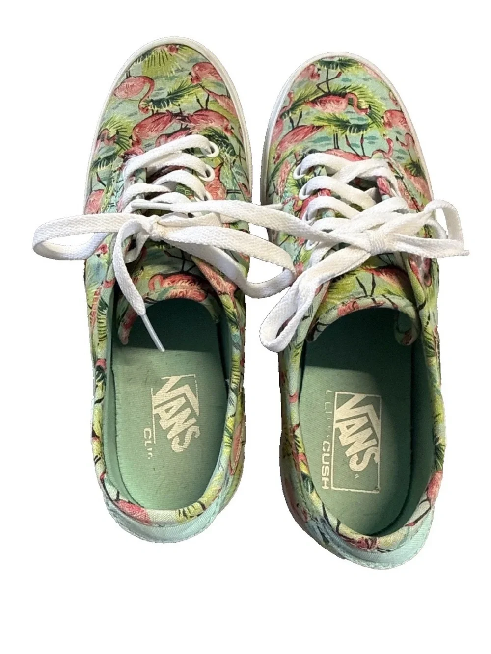 Vans Pink Flamingo Print Low-Top Sneakers Women’s Size 9